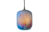 Multicolored sunset-themed pendant with mid-level lighting, on a white background