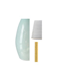 An example of glass, finish, and cord options with celadon glass, brushed nickel metal finish, and gold cord for ELETTRA pendants.