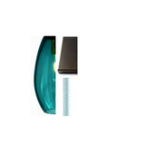 An example of glass, finish, and cord options with teal glass, antique bronze metal finish, and sea cord for ELETTRA pendants.