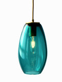 A teal Pendant Light for the kitchen, bath, home decor, office foyer, and so much more, half lit
